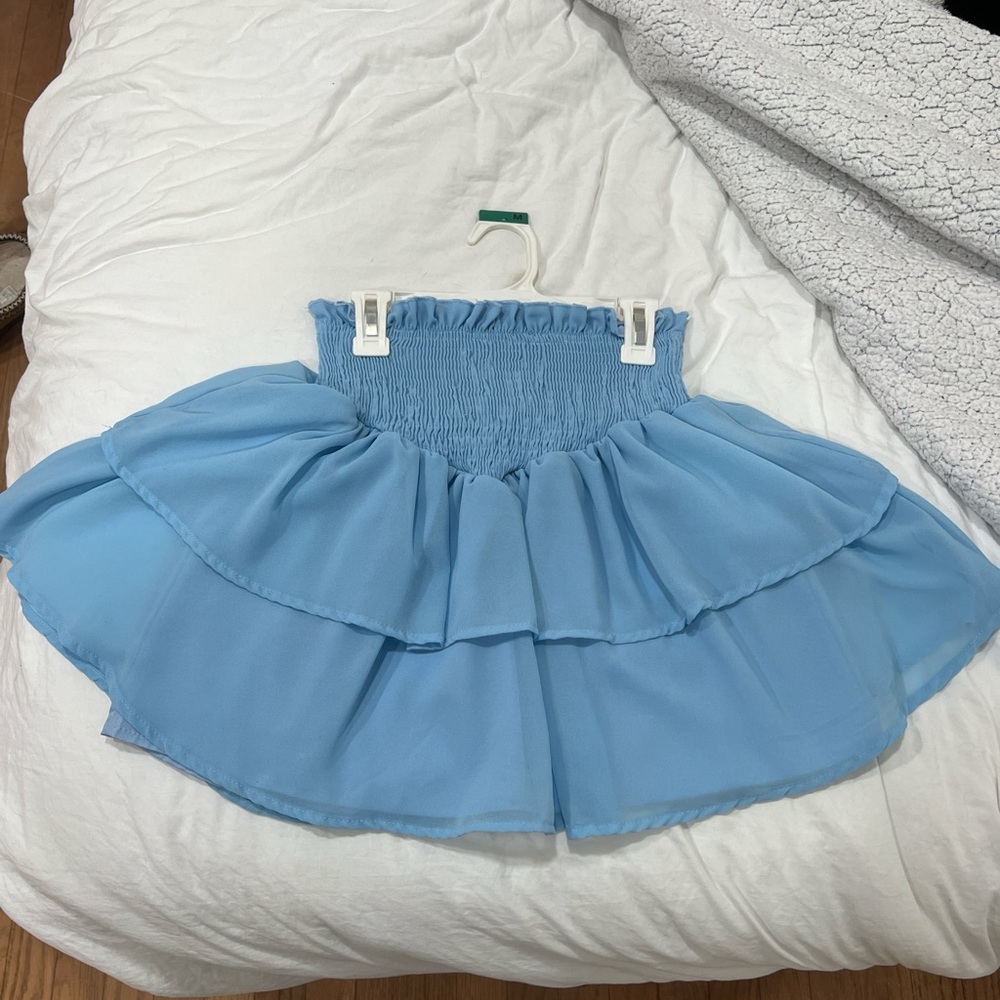 SHEIN Blue Layered Skater Skirt